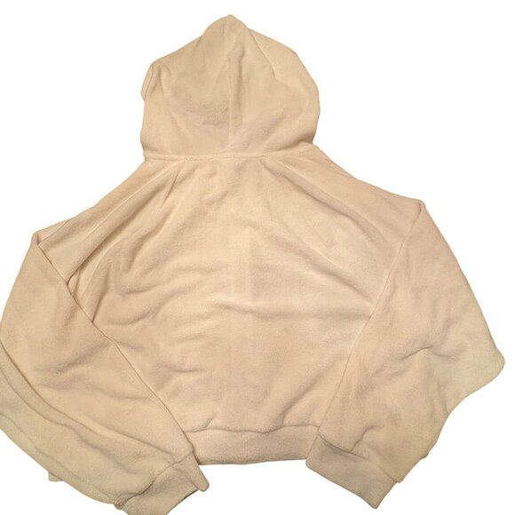 Victorias Secret White Full-Zip Hoodie L/XL Terry Cloth Material With Hooded Des - Picture 6 of 9